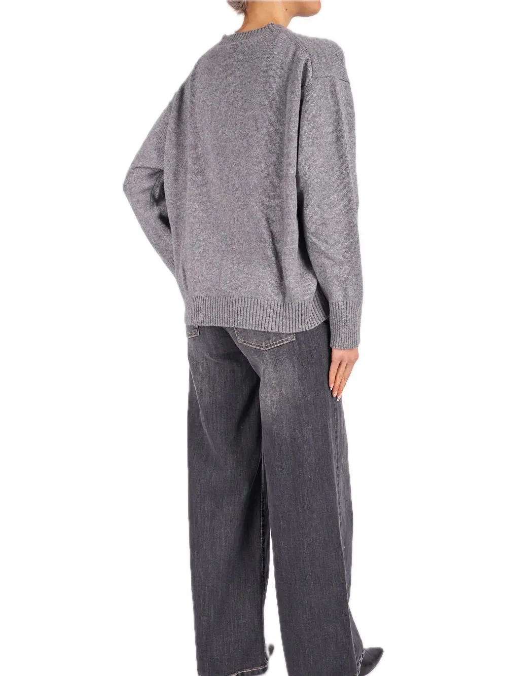 Maglia Misto Cachemire Cut Out - Grigio