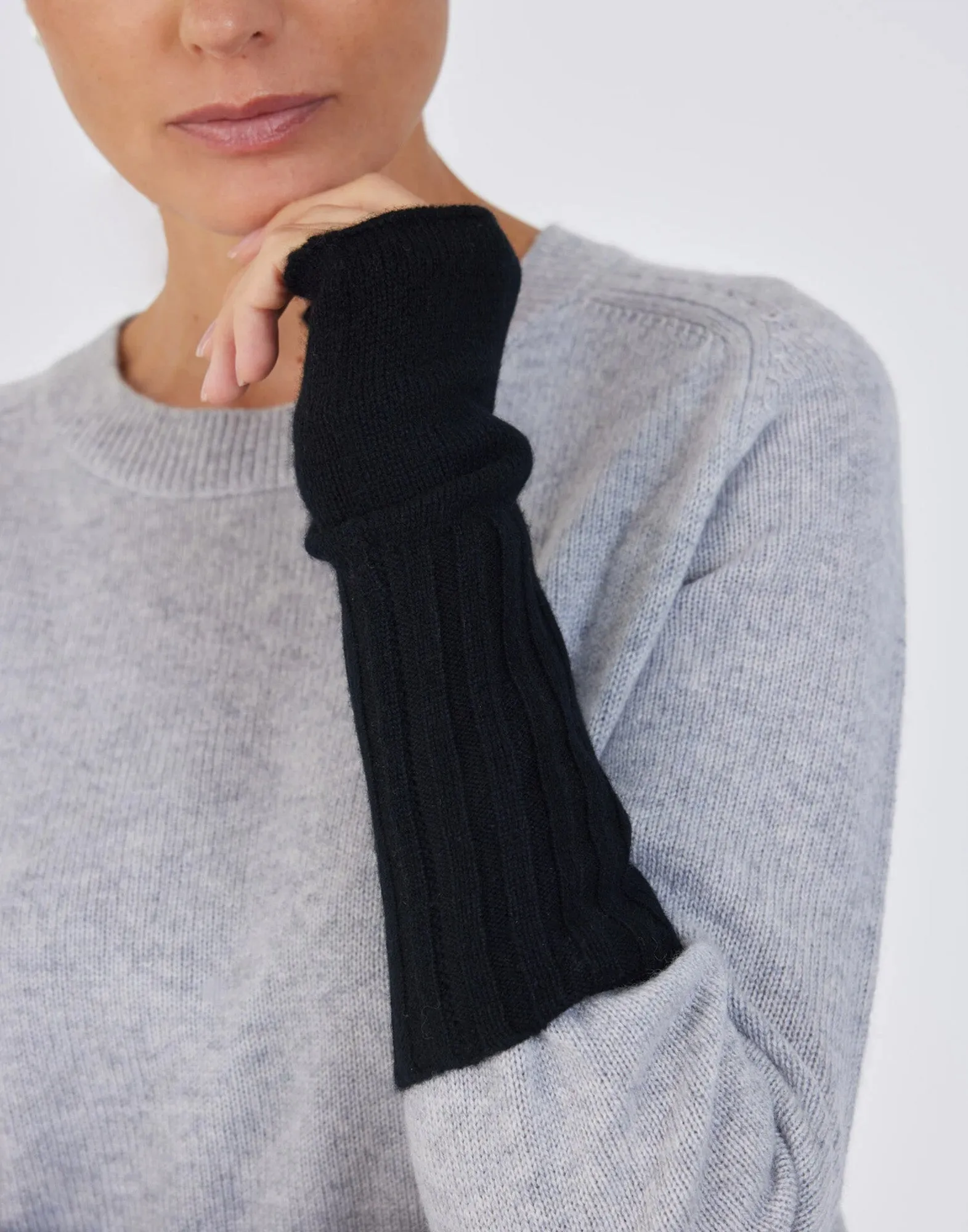 NOTSHY Guanti Senza Dita Alexine in Cashmere Neri