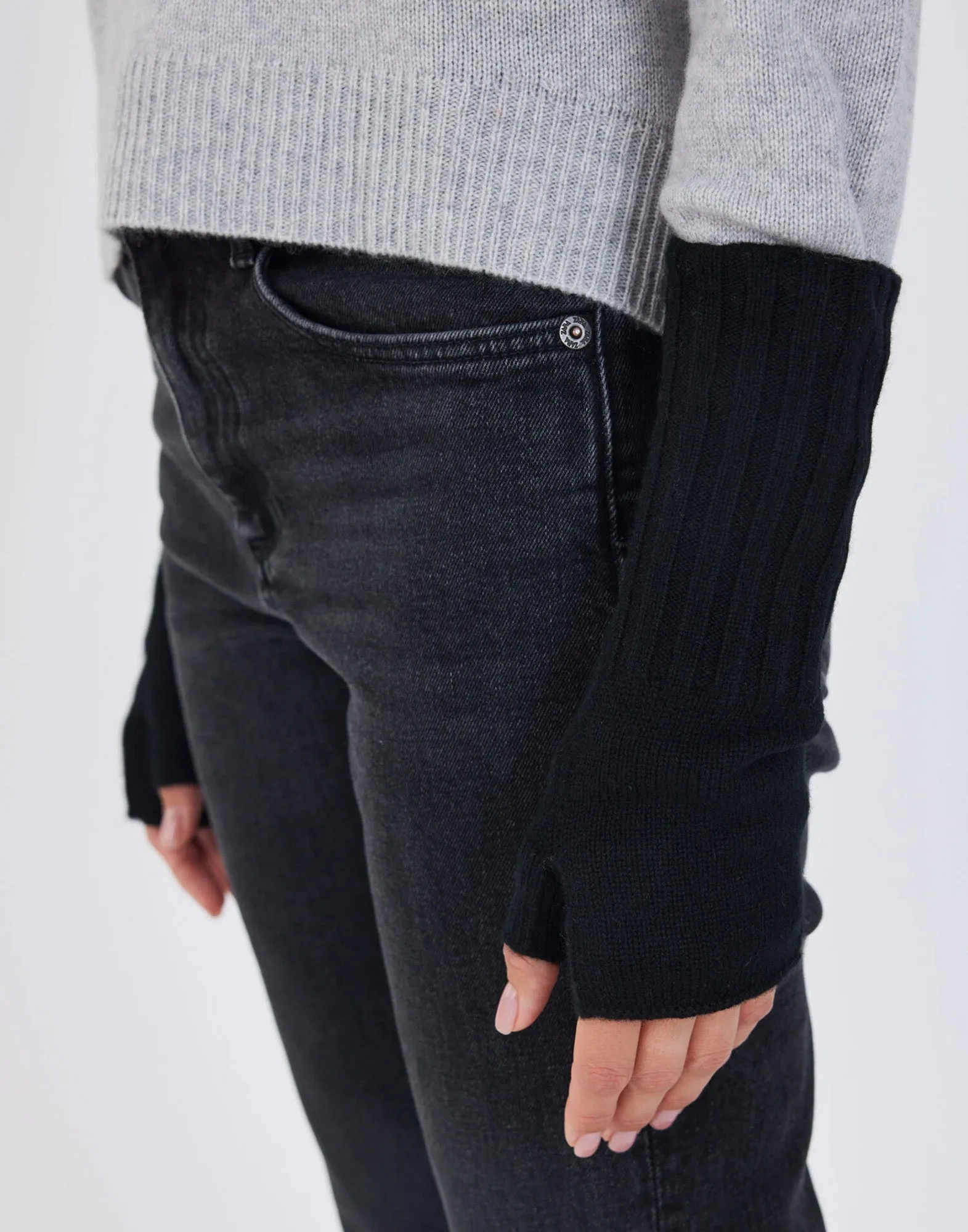 NOTSHY Guanti Senza Dita Alexine in Cashmere Neri
