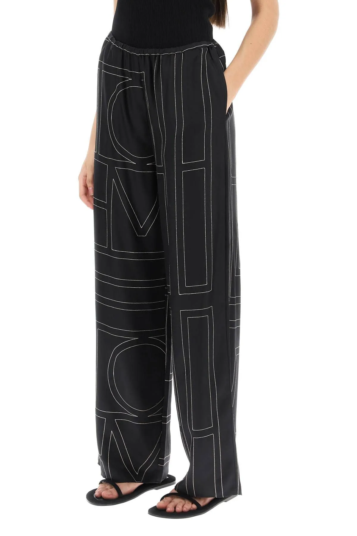 PANTALONI PAJAMA RICAMO MONOGRAM